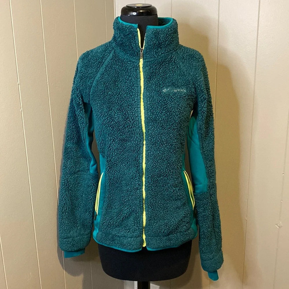 Columbia Women’s Small Fleece Jacket Pockets Turtleneck Full Zip Up - Picture 1 of 9